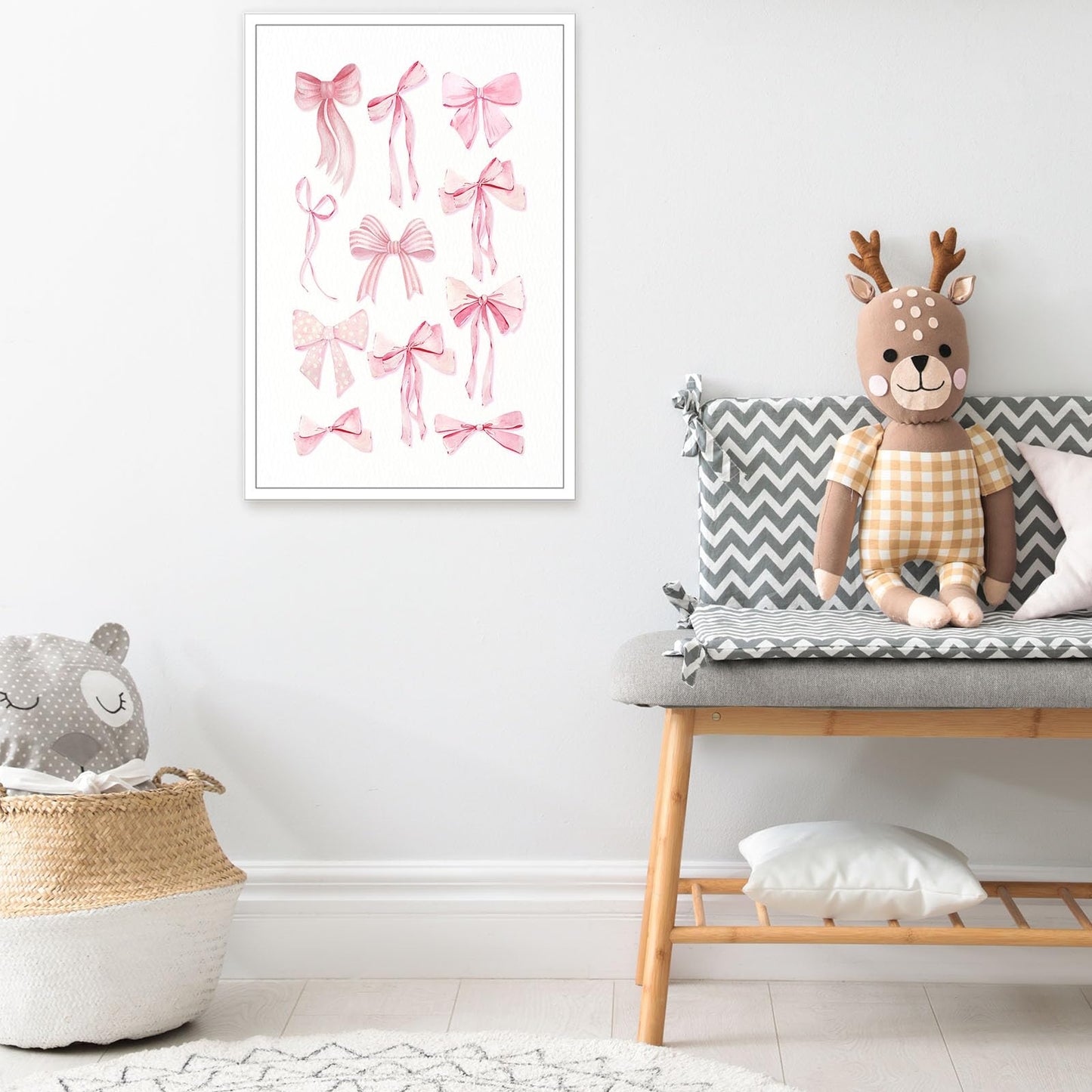 Pnsoien Trendy Pink Bow Ties Posters Preppy Chinoiserie Coquette Room