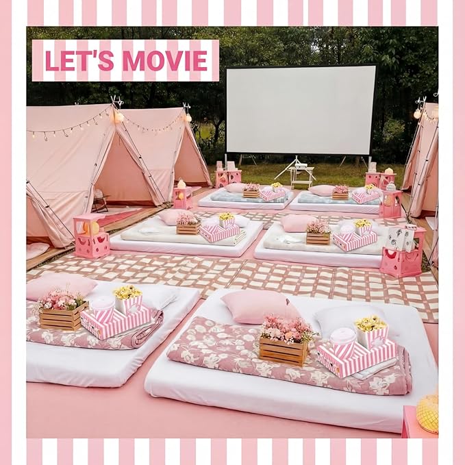 20 Pcs Pink Movie Night Supplies Movie Night Paper Snack Trays