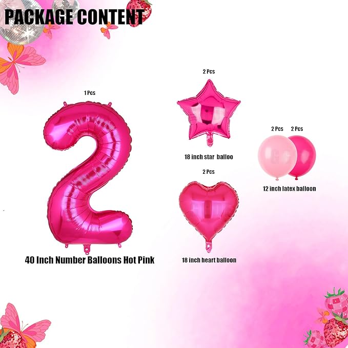 40 Inch Number Balloons Hot Pink 2 Large Number Balloon Anniversary