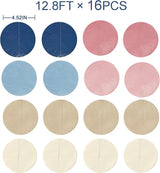 205 Ft Dusty Rose Pink Blue Khaki Beige Circle Dot Backdrop Garland