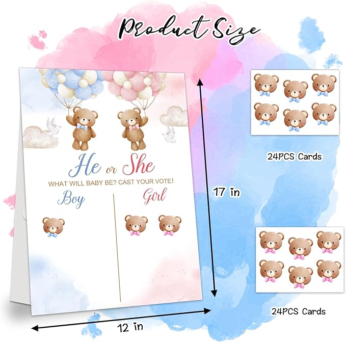 Gender Reveal Party Games Bear Theme Baby Gender Reveal Voting