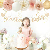 Champagne Gold Fall Boho Baby Shower Party Decorations 21pcs Girls
