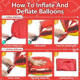 25PCS Christmas Balloons Red Gold Square Foil Balloons Wall Backdrop