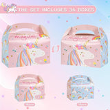 DjinnGlory 36 Pack Unicorn Party Favor Treat Boxes Small Paper Gift