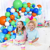 Blue Green Orange Dinosaur Balloon Arch 121 PCS Boys Birthday Baby