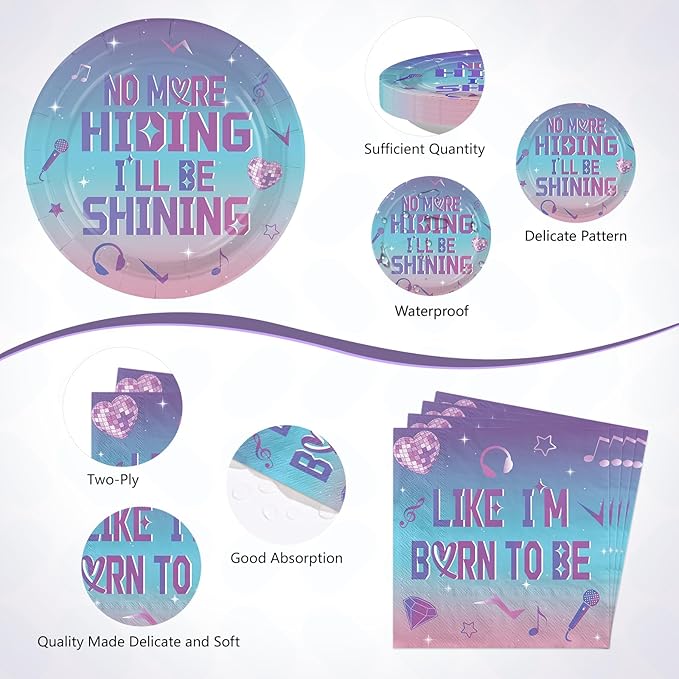 96 Pcs Kpop Birthday Party Supplies Kpop Idol Style Plates and