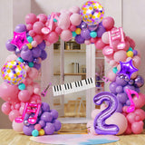 9Pcs Kpop Birthday Decorations - Kpop Music Balloons Hot Pink Mus 2