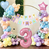 3rd Birthday Decoration for Girls Easter Pastel Rainbow Macaron 3rd