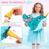 WERNNSAI Narwhal Piñata - Girl Narwhal Party Piñata Game Whale Ocean
