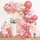 Amandir 153pcs Dusty Pink Balloon Garland Arch Kit, Different Sizes