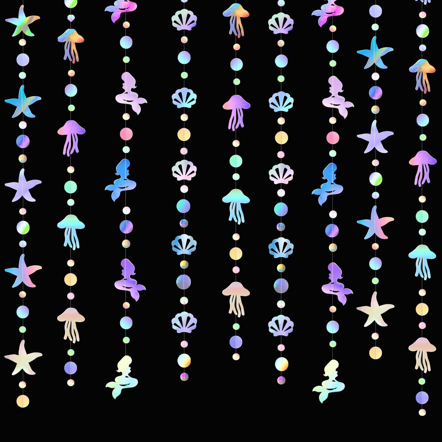 Iridescent Mermaid Birthday Party-Decorations Garland - 40FT Euphoria