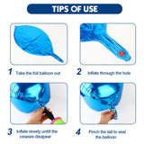 Metallic Blue Round Foil Balloons, 22" Large 4D Sphere Mylar Balloons