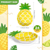 24 Pcs Yellow Pineapple Plates Hawaiian Tropical Luau Party Plates