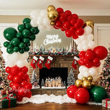 Christmas Balloon Arch Kit 140pcs Double Stuffed Green Red White &