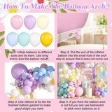 Daisy Balloon Garland Arch Kit,Pink Purple Yellow Blue Pastel Rainbow