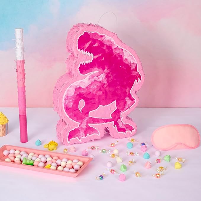 WERNNSAI Dinosaur Piñata - Watercolor Pink Dinosaur Piñata Birthday