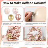 Blush Rose Gold Balloon Garland Arch Kit 119 Pieces Peach Pink Gold