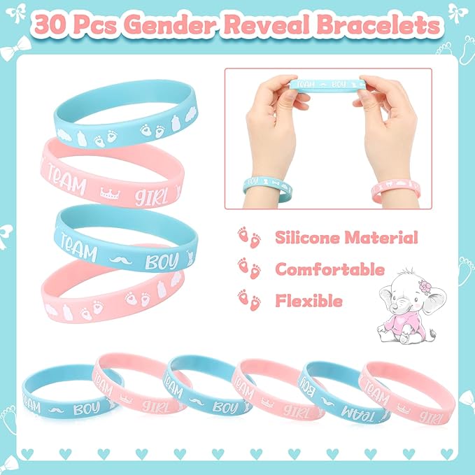 92 Pieces Gender Reveal Party Favors 30 Button Pins 30