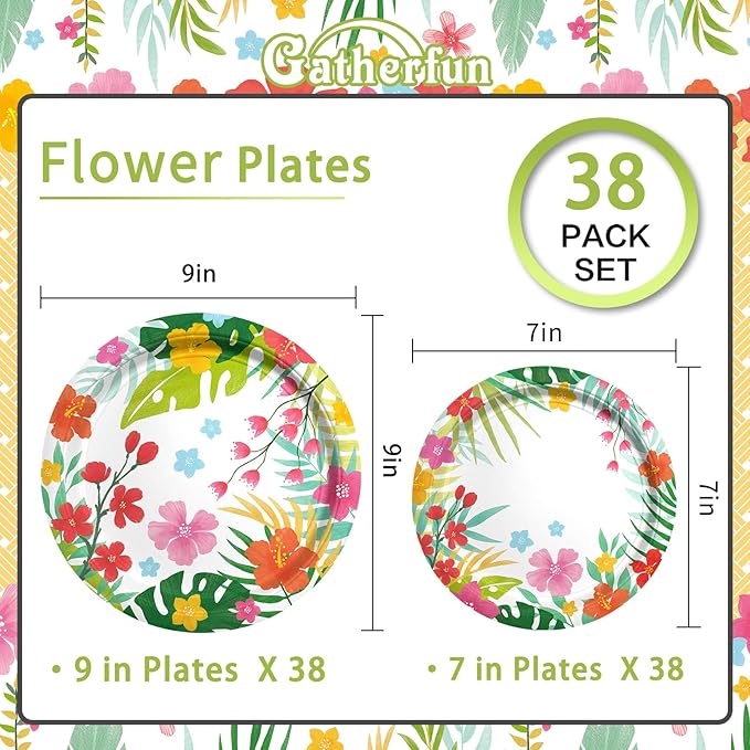 Tropical Luau Party Supplies Kit for 76 Count Aloha Hawaiian Party