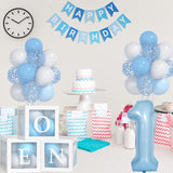 First Birthday Decorations For Boy 40 Inch Blue 1 Number Baby Blue
