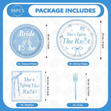 Grencian 96 Pcs Blue Bow Bridal Shower Decorations Blue Bow Bride to