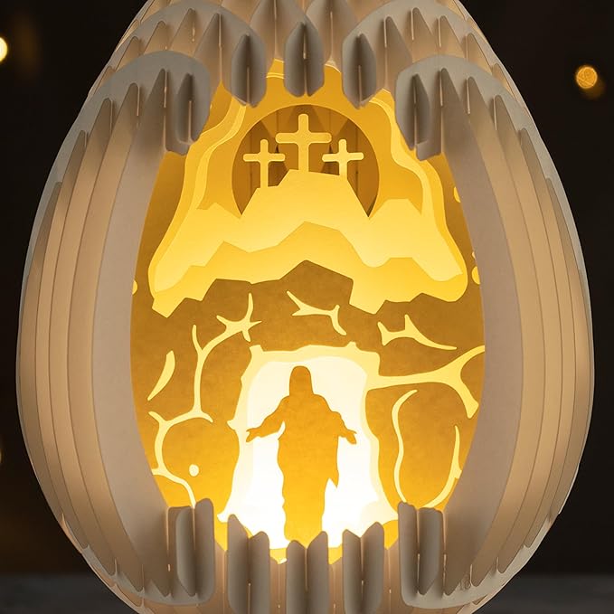 Lighted Easter Egg Centerpieces for Tables Indoor Resurrection Scene
