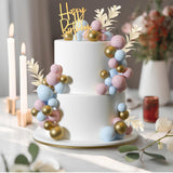 MIAHART Ball Cake Toppers Boho Grass Cake Topper Ball Cake Insert