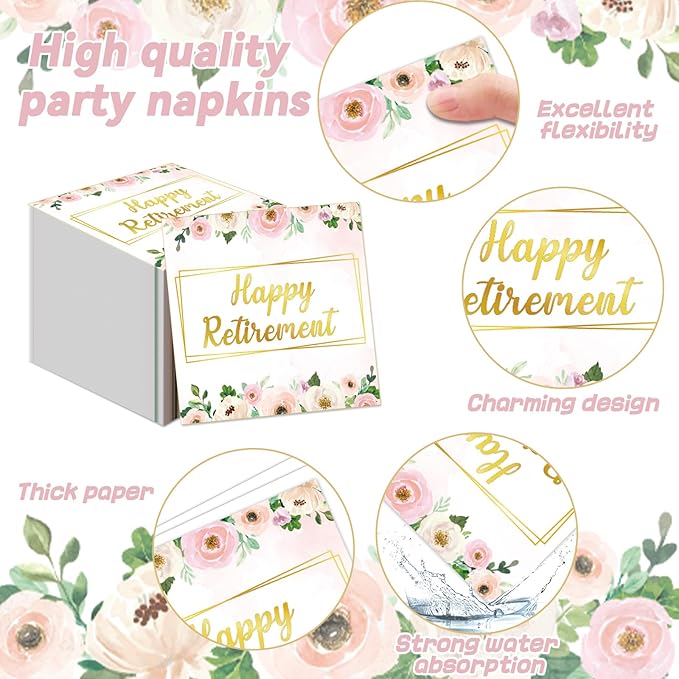 96Pcs Flower Retirement Party Decorations for Women White Peony
