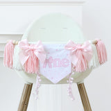 Handmade Pink Bow High Chair Banner 1st Birthday Party Decoration