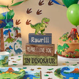4 Pcs Dinosaur Table Decorations Wooden Dinosaur Decor Dino Safari