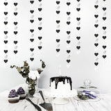 Black White-Silver Party-Decoration Heart Garland - 52ft 21st Men
