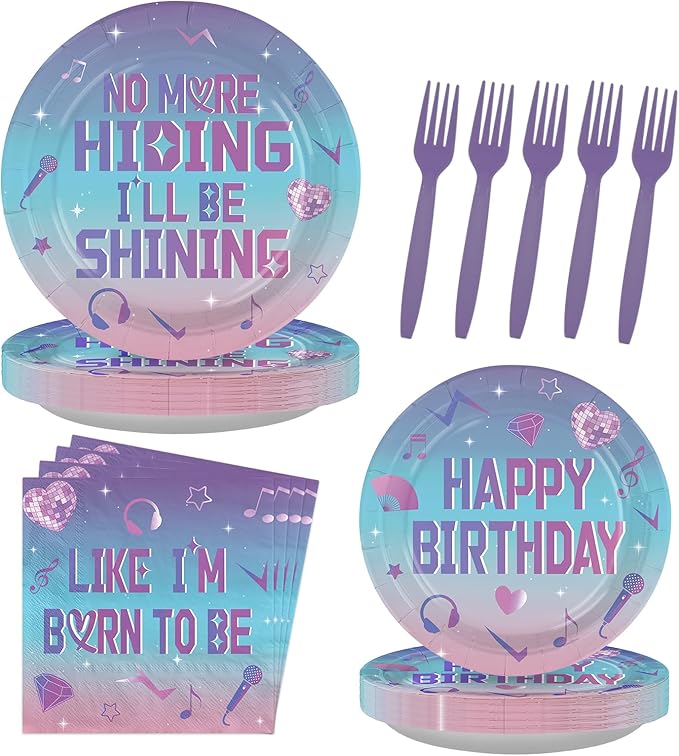 96 Pcs Kpop Birthday Party Supplies Kpop Idol Style Plates and