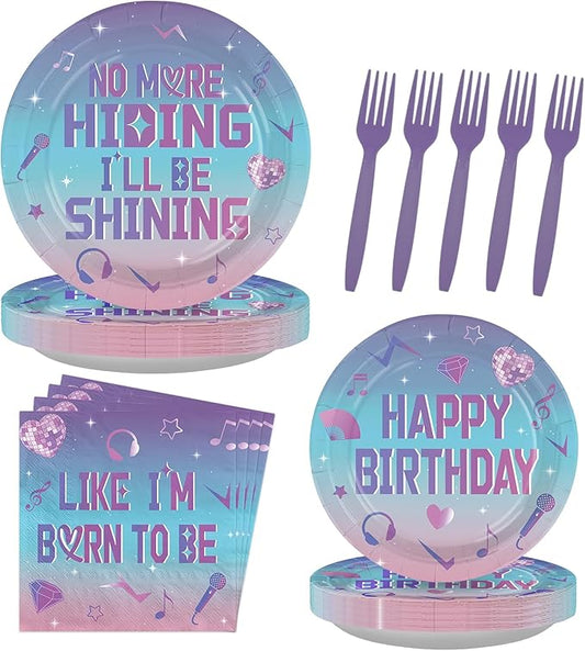 96 Pcs Kpop Birthday Party Supplies Kpop Idol Style Plates and