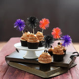 Gyufise 30Pcs Foil Firework Cupcake Toppers Sparkle Tinsel Cake #17