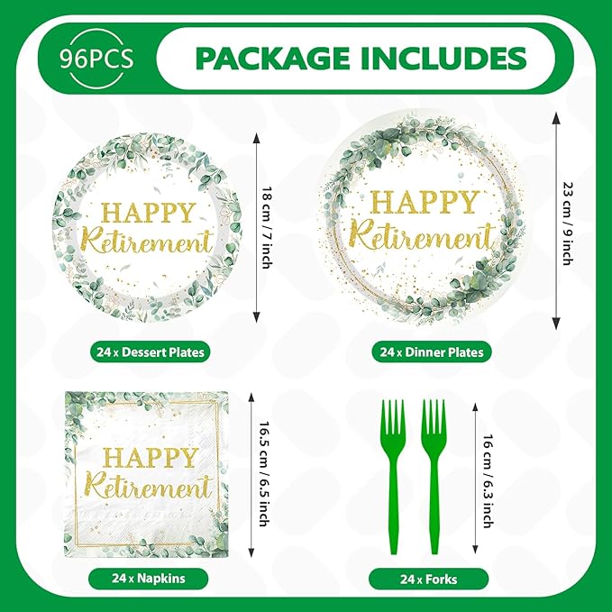 98PCS Sage Green Retirement Party Decorations Greenery Happy