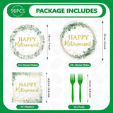 98PCS Sage Green Retirement Party Decorations Greenery Happy