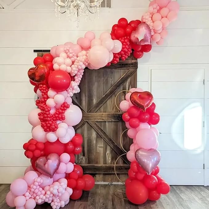 Red and Pink Balloons, Valentines Balloons, 67pcs 12 Inch Pink and