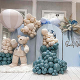 PartyWoo Slate Blue Balloons 50 pcs 12 Inch Dusty Blue Green Balloons