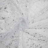 Artoid Mode White Silver Gauze Table Runner 120 Inch 10Pcs, Glitter
