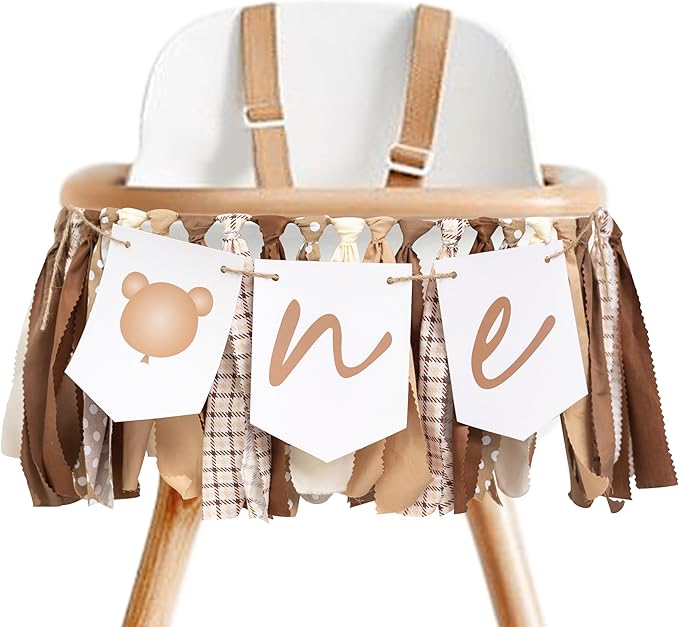 Bear High Chair Banner First Birthday Highchair Banner Woodland