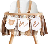 Bear High Chair Banner First Birthday Highchair Banner Woodland