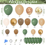 170Pcs Jungle Safari Balloons Garland Kit Safari Baby Shower