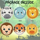 60Pcs Jungle Safari Paper Plates Zoo Animal Print Party Supplies 7