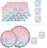 96PCS Mermaid Plates and Napkins Tableware Set Mermaid Party
