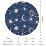 Moon Sun Round Tablecloth Vintage Star Magical Galaxy