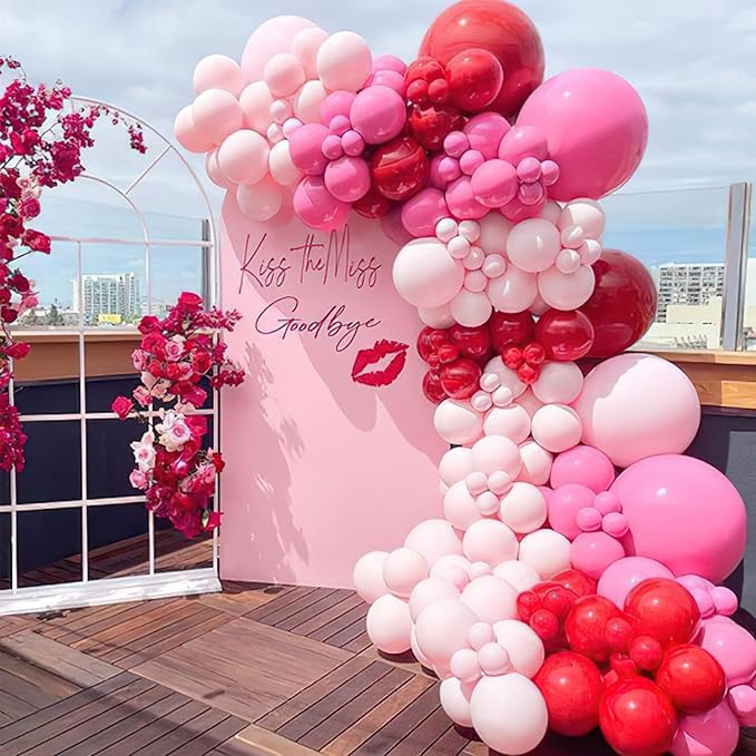 PartyWoo Dusty Pink Balloon Arch Kit Garland 100 pcs Shades of Pink