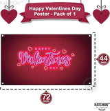 Happy Valentines Day Banner XtraLarge 72x44 Inch Neon Valentines Day