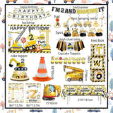 176pcs Construction 2nd Birthday Party Supplies Dump Truck Party