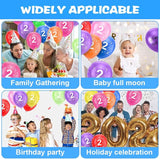 Ainiv 2nd Birthday Balloons 18PCS, 12inch Numbers Printed Latex Party
