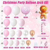 Pink Christmas Balloon Arch Kit Pearl White Pink Rose Gold Balloons